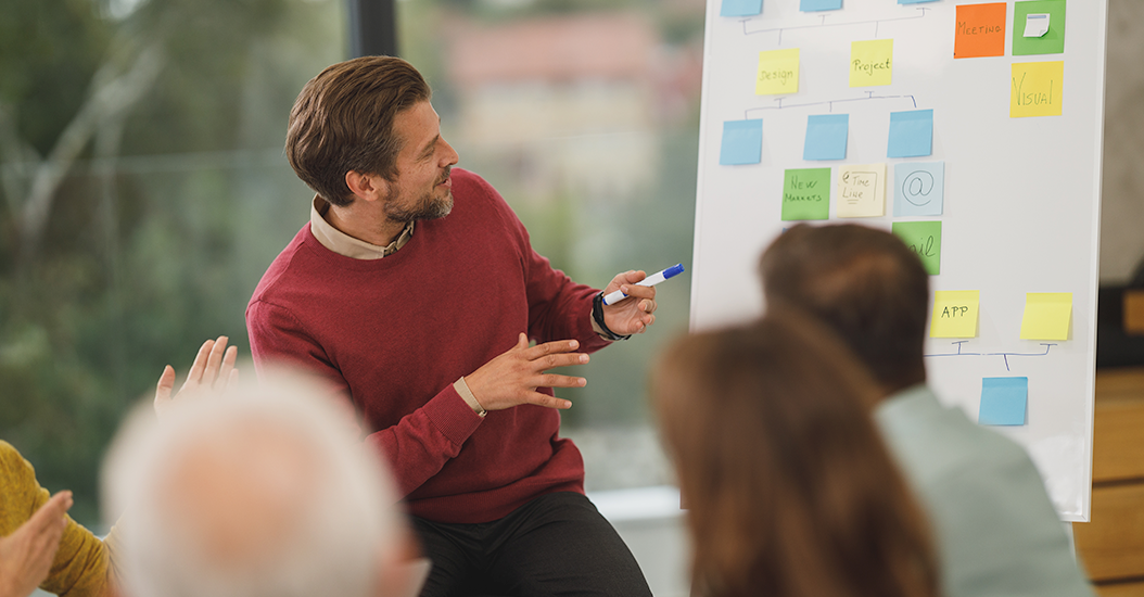 Workplace trainer conducting workplace training.