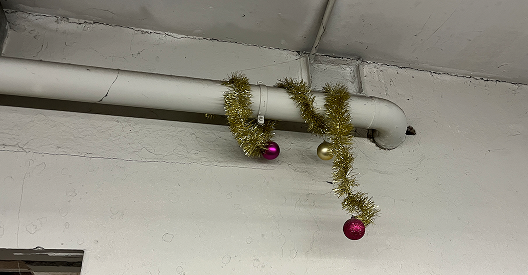 Tinsel we couldn’t remove last year is this years’ Christmas decorations